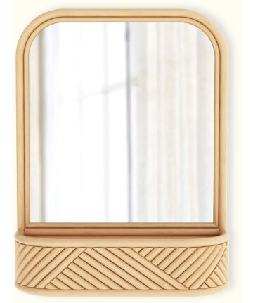 Wall Mirror with Rattan Frame - Bali Boho Style - Amara Natural
