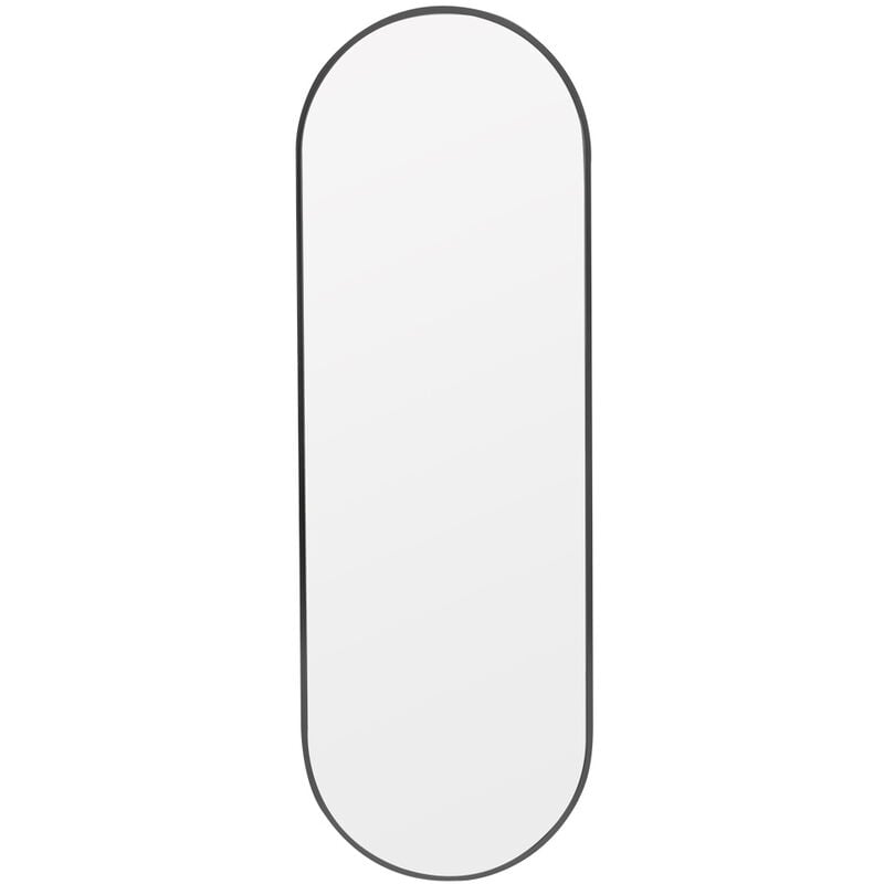 Black 160cm Oval Full Length Wall Mounted Mirror - Image 4