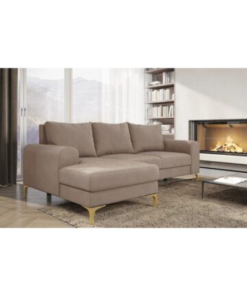 Instra Left Hand Facing Fabric Corner Sofa Bed - Beige