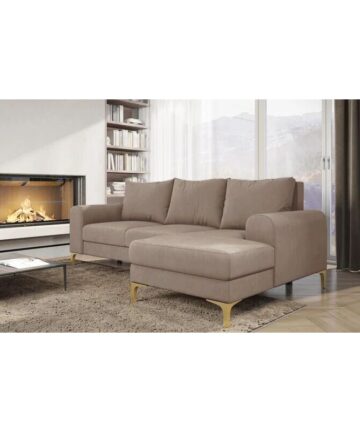 Instra Right Hand Facing Fabric Corner Sofa Bed - Beige