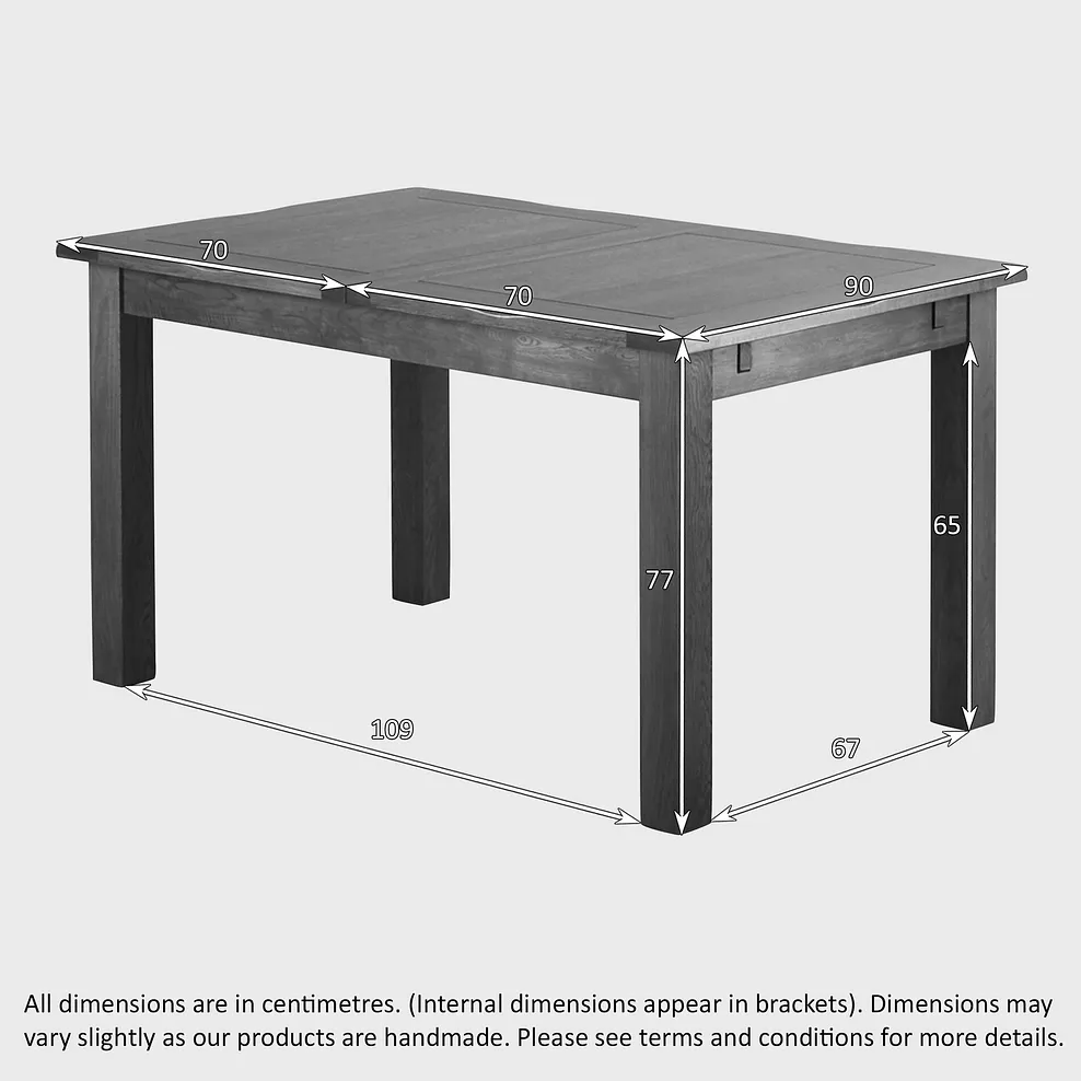 RUSHMERE 4ft 7" Extending Dining Table with 4 Chairs Rustic Solid Oak - Image 6