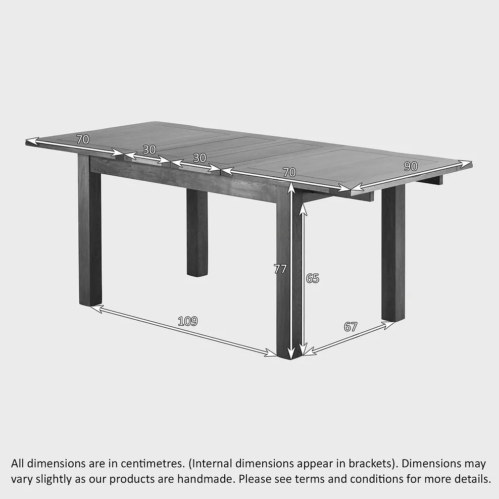 RUSHMERE 4ft 7" Extending Dining Table with 4 Chairs Rustic Solid Oak - Image 7