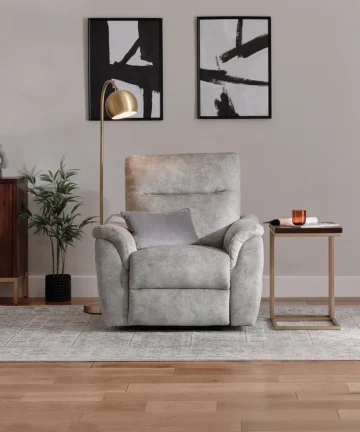 ALDO Electric Recliner Armchair Marble Silver Fabric