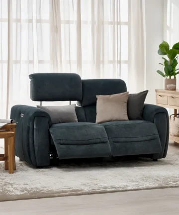 ARABELLA 2 Seater Electric Recliner Sofa with Power Headrests Dexter Shadow Fabric