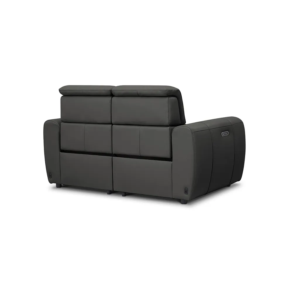 ARABELLA 2 Seater Electric Recliner Sofa with Power Headrests Elephant Grey Leather - Image 9