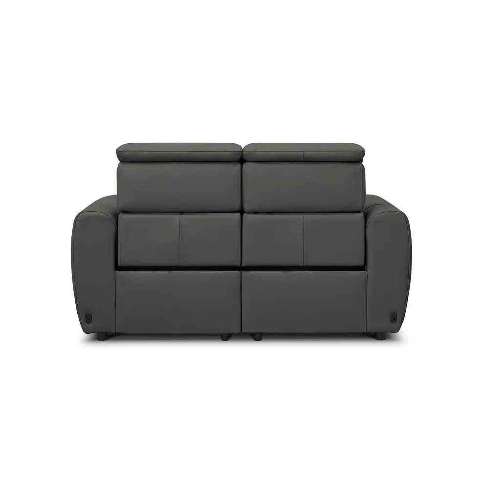 ARABELLA 2 Seater Electric Recliner Sofa with Power Headrests Elephant Grey Leather - Image 8