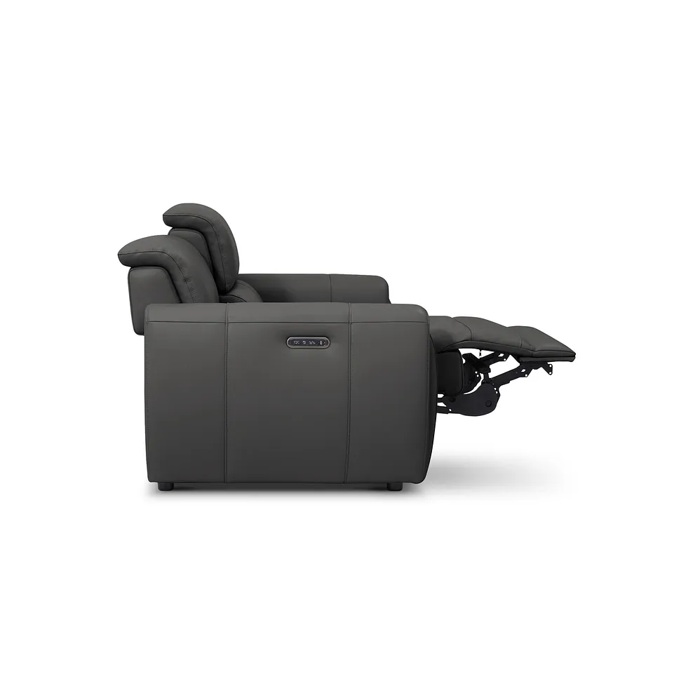 ARABELLA 2 Seater Electric Recliner Sofa with Power Headrests Elephant Grey Leather - Image 11