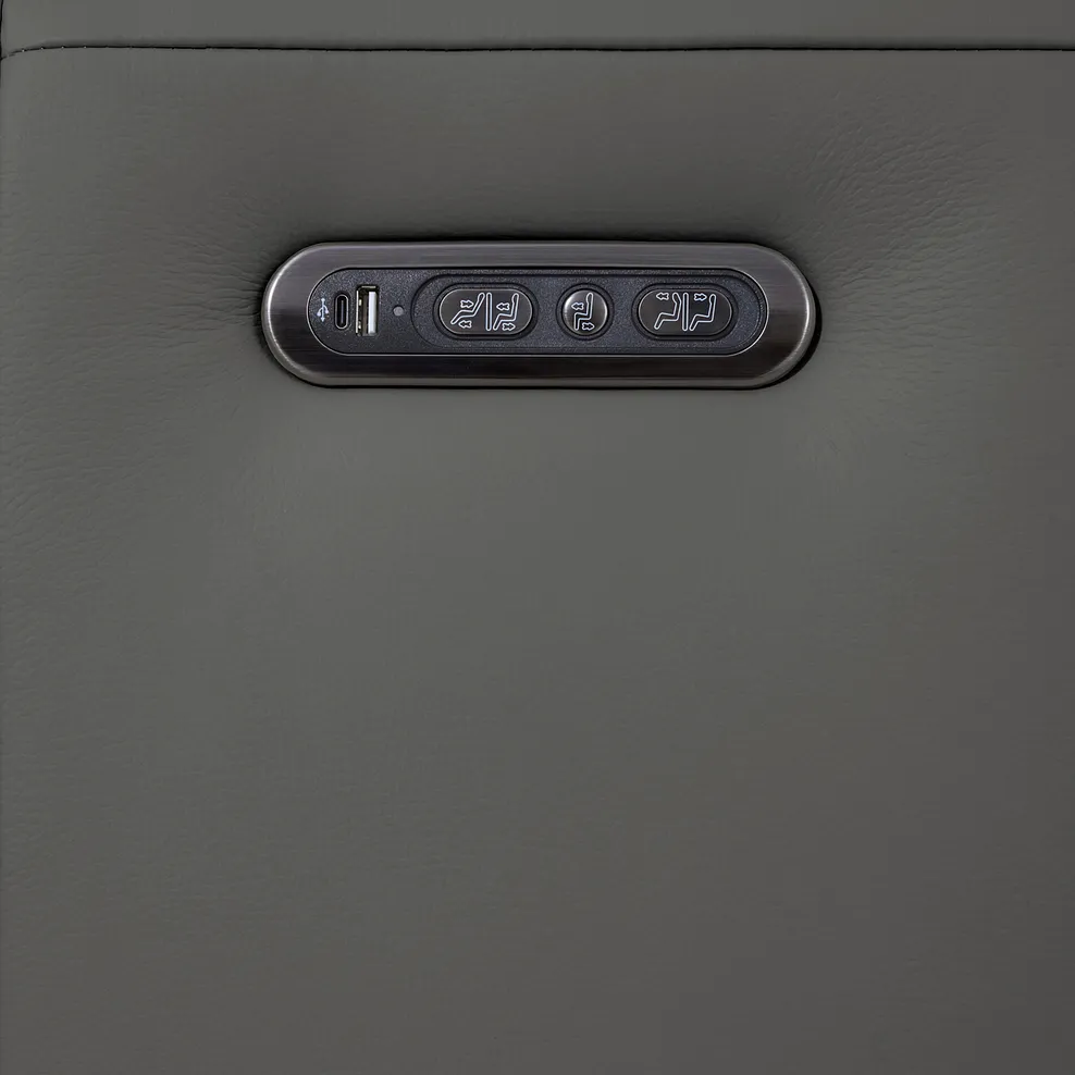 ARABELLA 2 Seater Electric Recliner Sofa with Power Headrests Elephant Grey Leather - Image 15