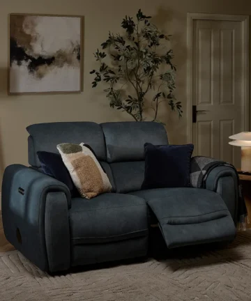 ARABELLA 2 Seater Recliner Sofa with Speakers Dexter Shadow Fabric