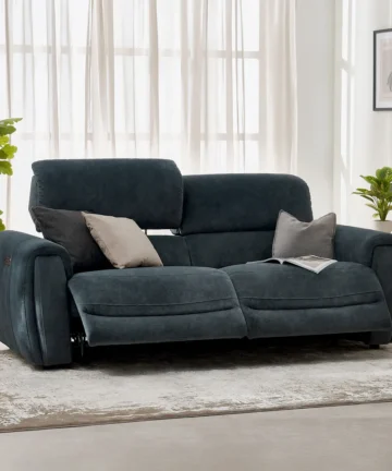 ARABELLA 3 Seater Electric Recliner Sofa with Power Headrests Dexter Shadow Fabric