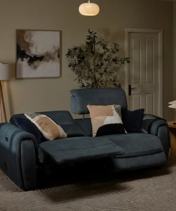 ARABELLA 3 Seater Electric Recliner & Speakers Dexter Shadow Fabric