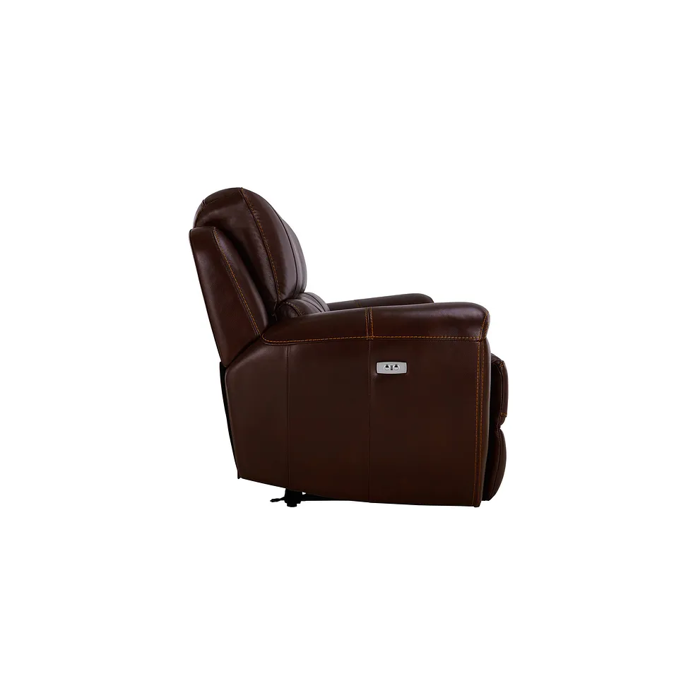 AUSTIN 3 Seater Electric Recliner Sofa with Power Headrest Two Tone Brown Leather - Image 11