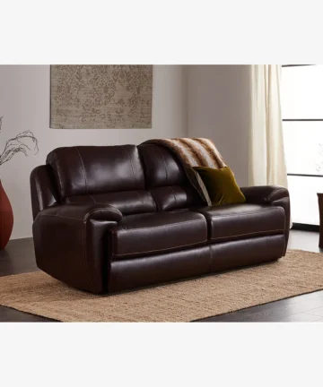 AUSTIN 3 Seater Sofa Two Tone Brown Leather