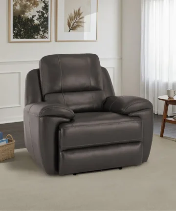 AUSTIN Armchair Dark Grey Leather