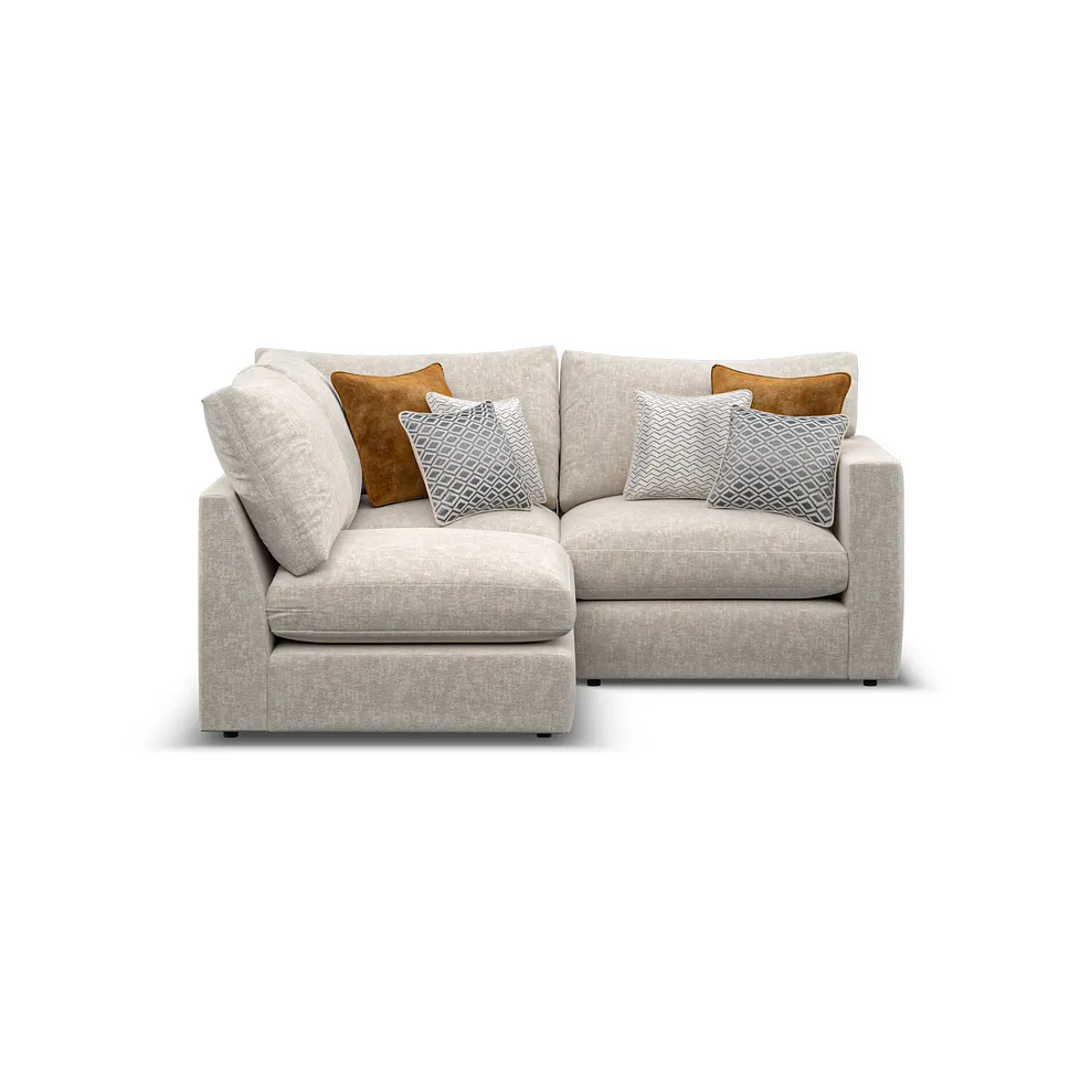 MALVERN Modular 3 Seat Right Hand Corner Sofa Beige Fabric - Image 4