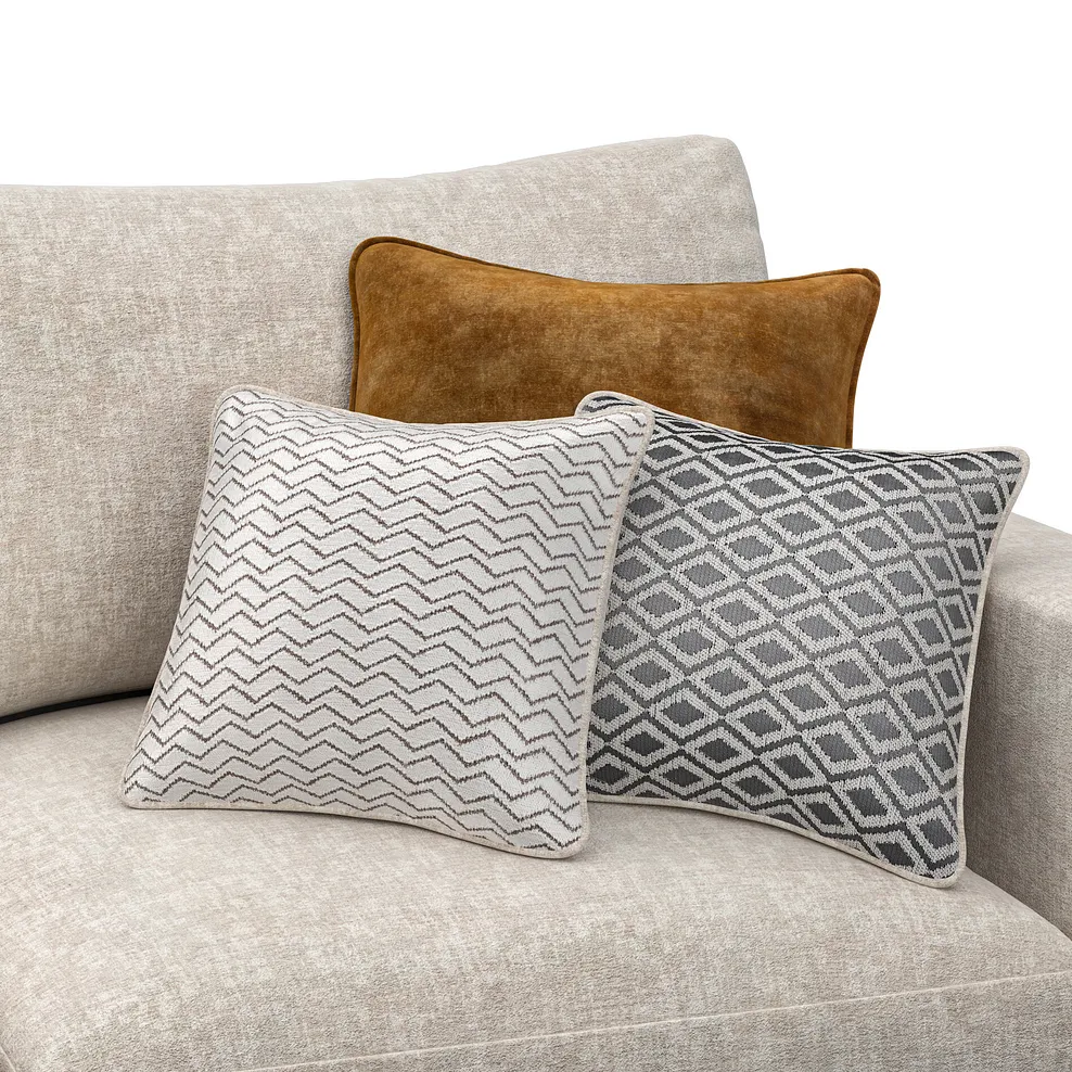 MALVERN Modular 3 Seat Right Hand Corner Sofa Beige Fabric - Image 5