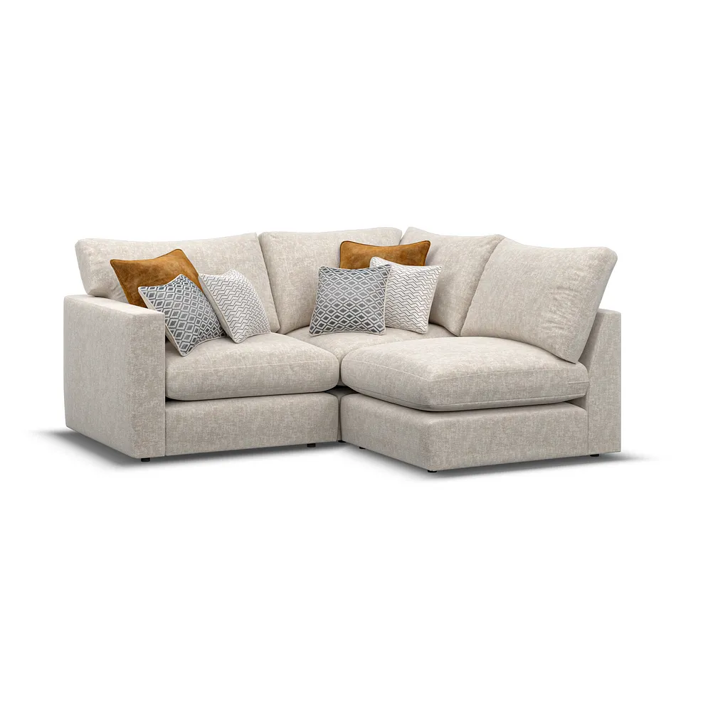 MALVERN Modular 3 Seat Left Hand Corner Sofa Beige Fabric - Image 2