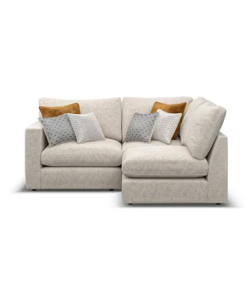 MALVERN Modular 3 Seat Left Hand Corner Sofa Beige Fabric