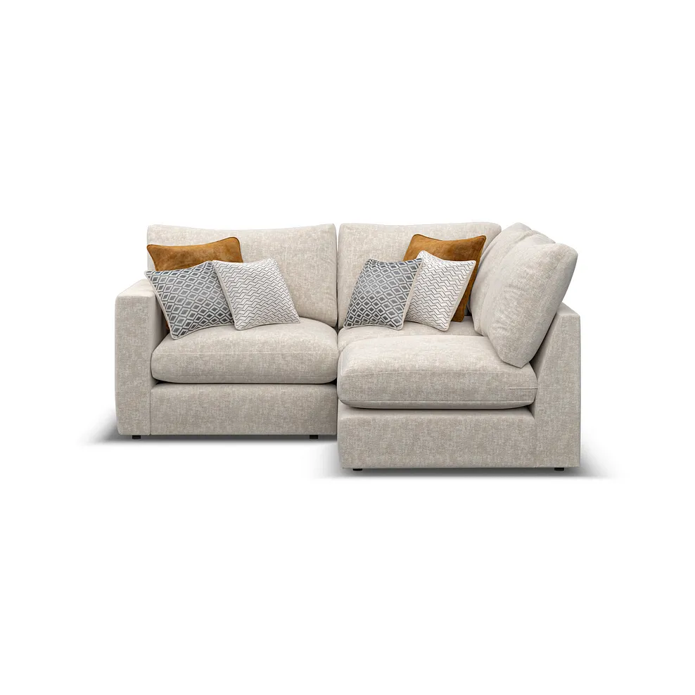 MALVERN Modular 3 Seat Left Hand Corner Sofa Beige Fabric