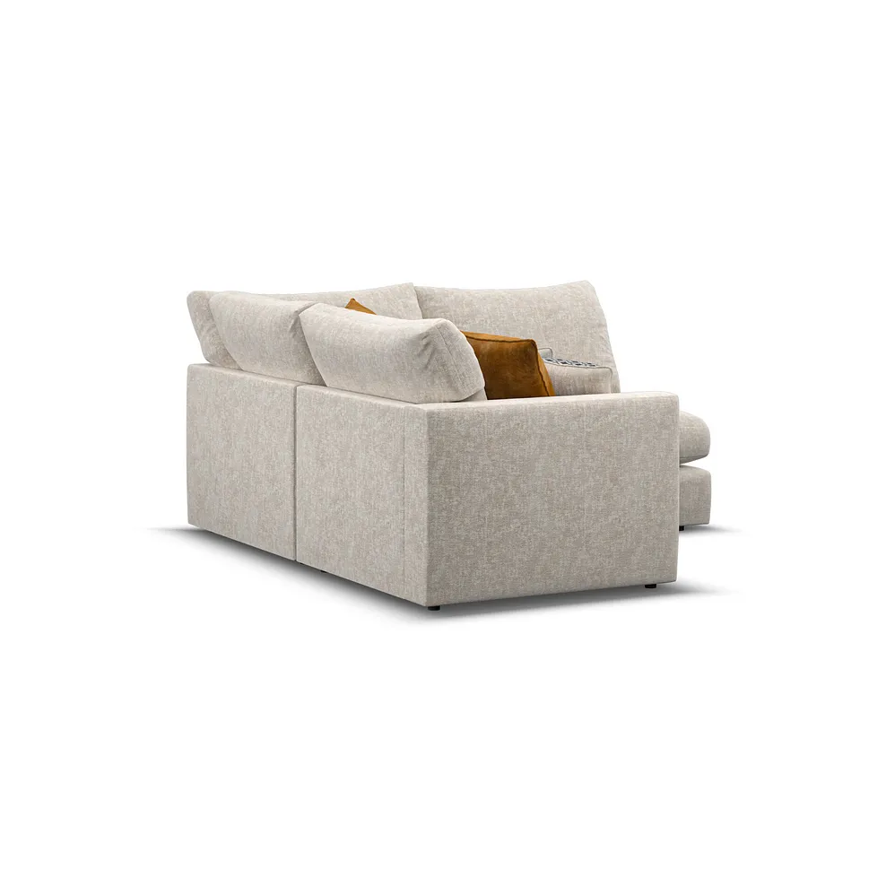 MALVERN Modular 3 Seat Left Hand Corner Sofa Beige Fabric - Image 3