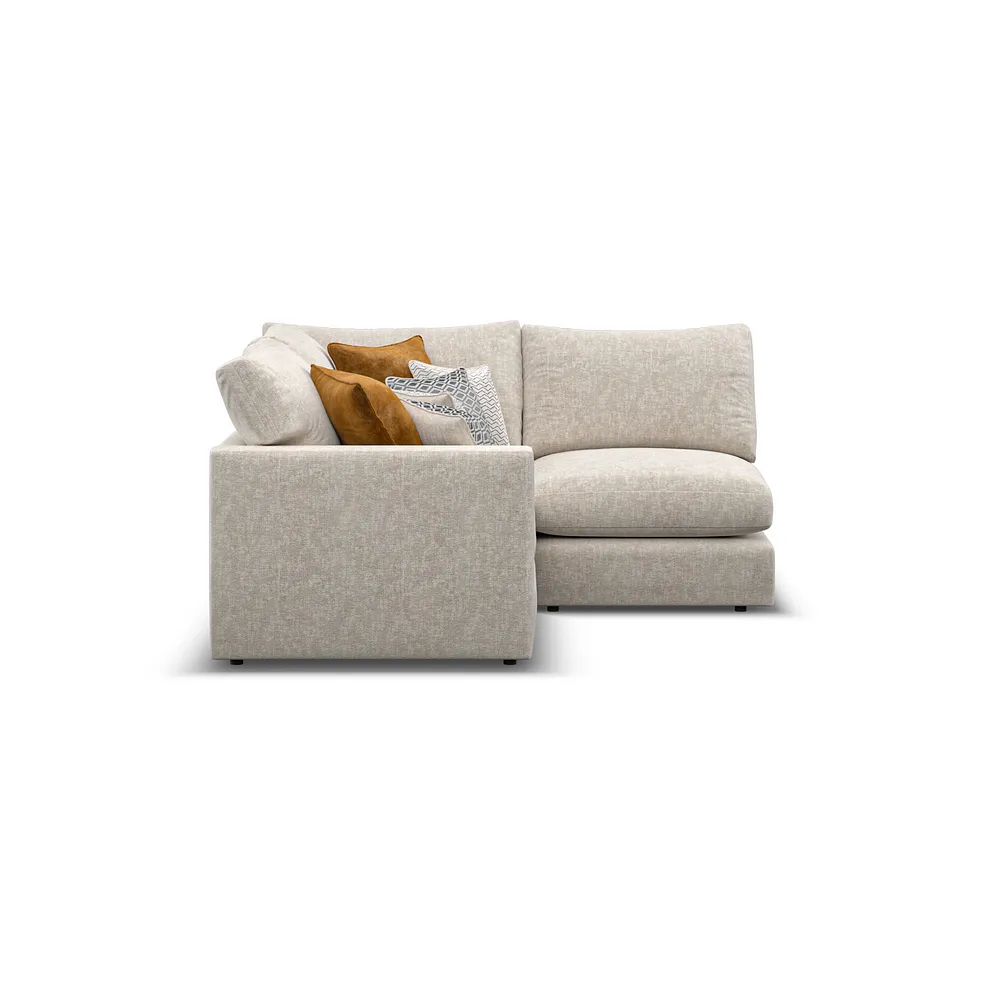 MALVERN Modular 3 Seat Left Hand Corner Sofa Beige Fabric - Image 4