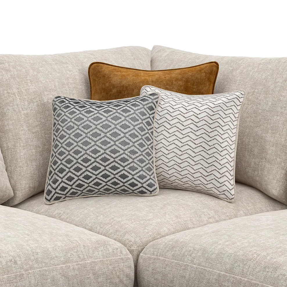 MALVERN Modular 3 Seat Left Hand Corner Sofa Beige Fabric - Image 7