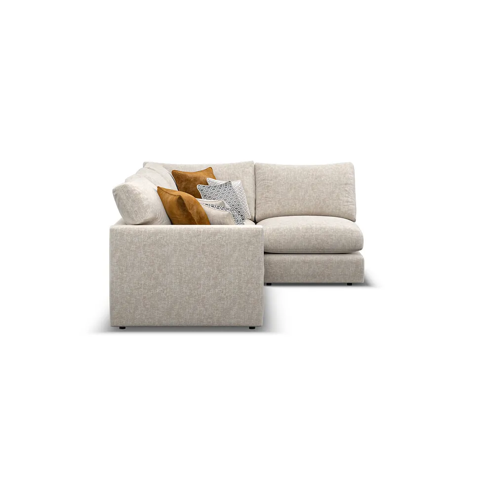 MALVERN Modular 4 Seat Left Hand Corner Sofa Beige Fabric - Image 5
