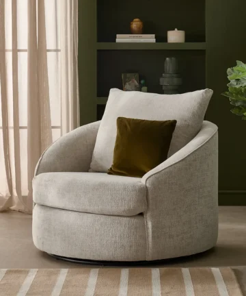 MALVERN Swivel Chair Beige Fabric