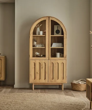 BELGRAVE Display Cabinet Natural Oak