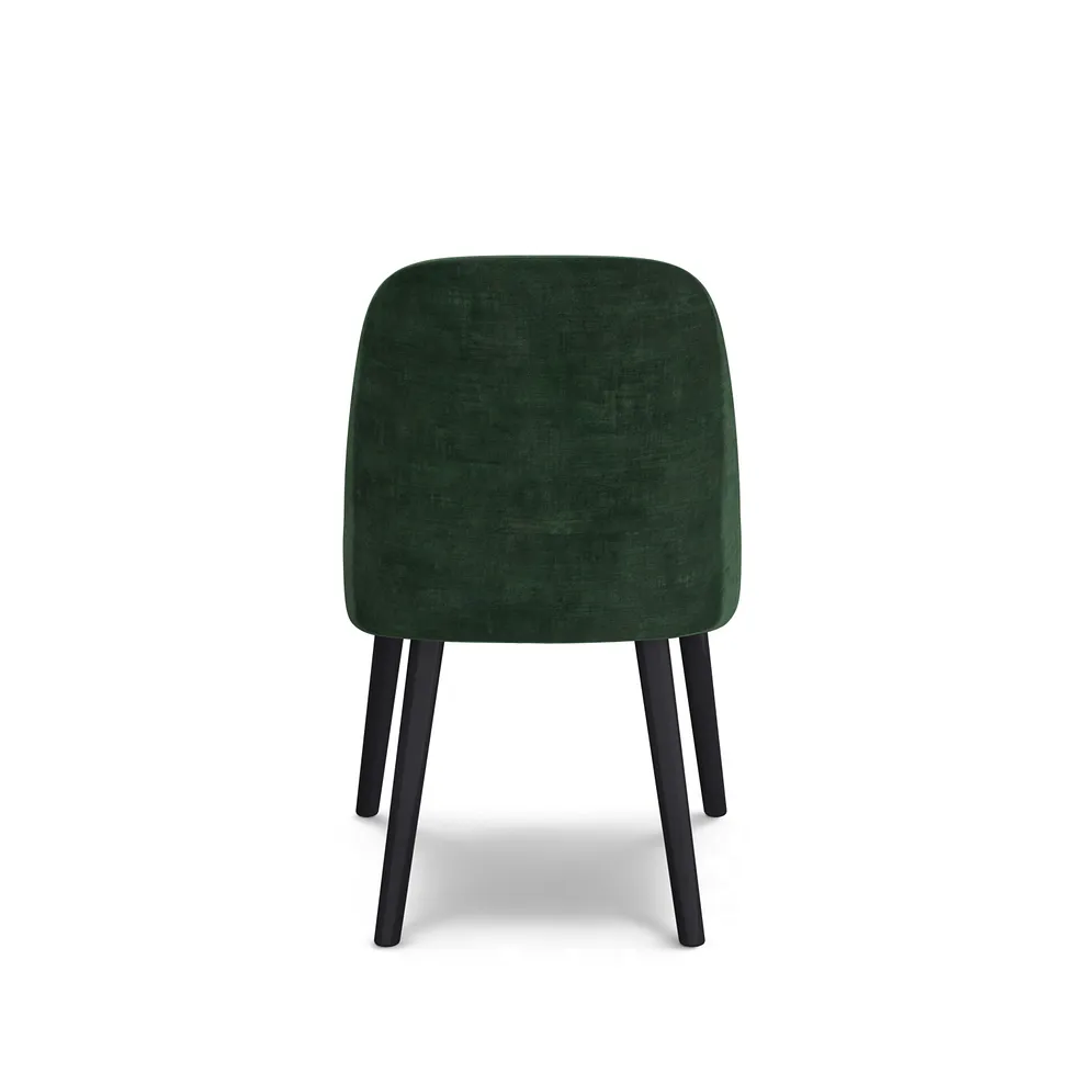 BETTE Bottle Green Velvet Chair Black Hardwood - Image 6