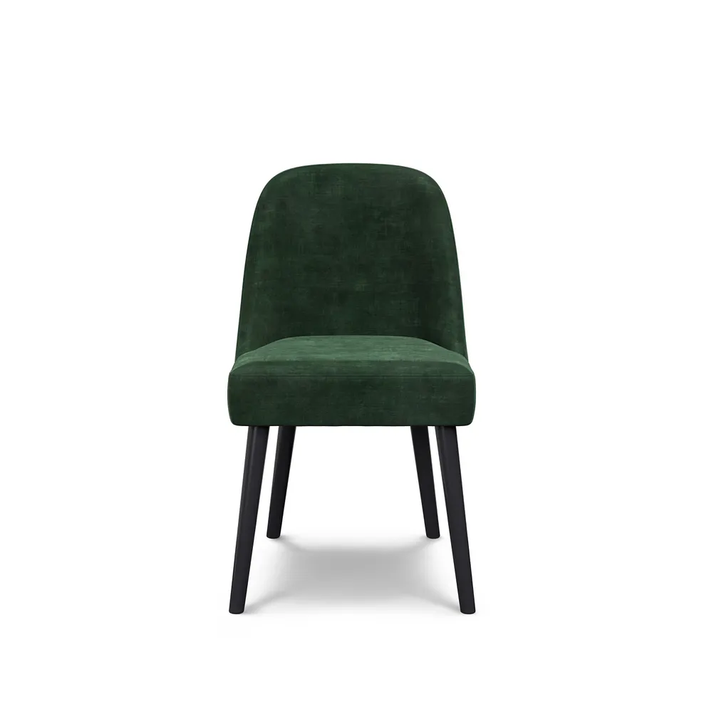 BETTE Bottle Green Velvet Chair Black Hardwood - Image 4