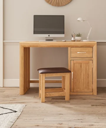 BEVEL Desk Natural Solid Oak