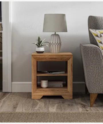 BEVEL Side Table Natural Solid Oak