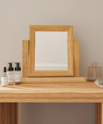 BEVEL Dressing Table Mirror Natural Solid Oak