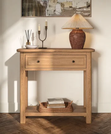 BRENNAN Console Table Natural Solid Oak