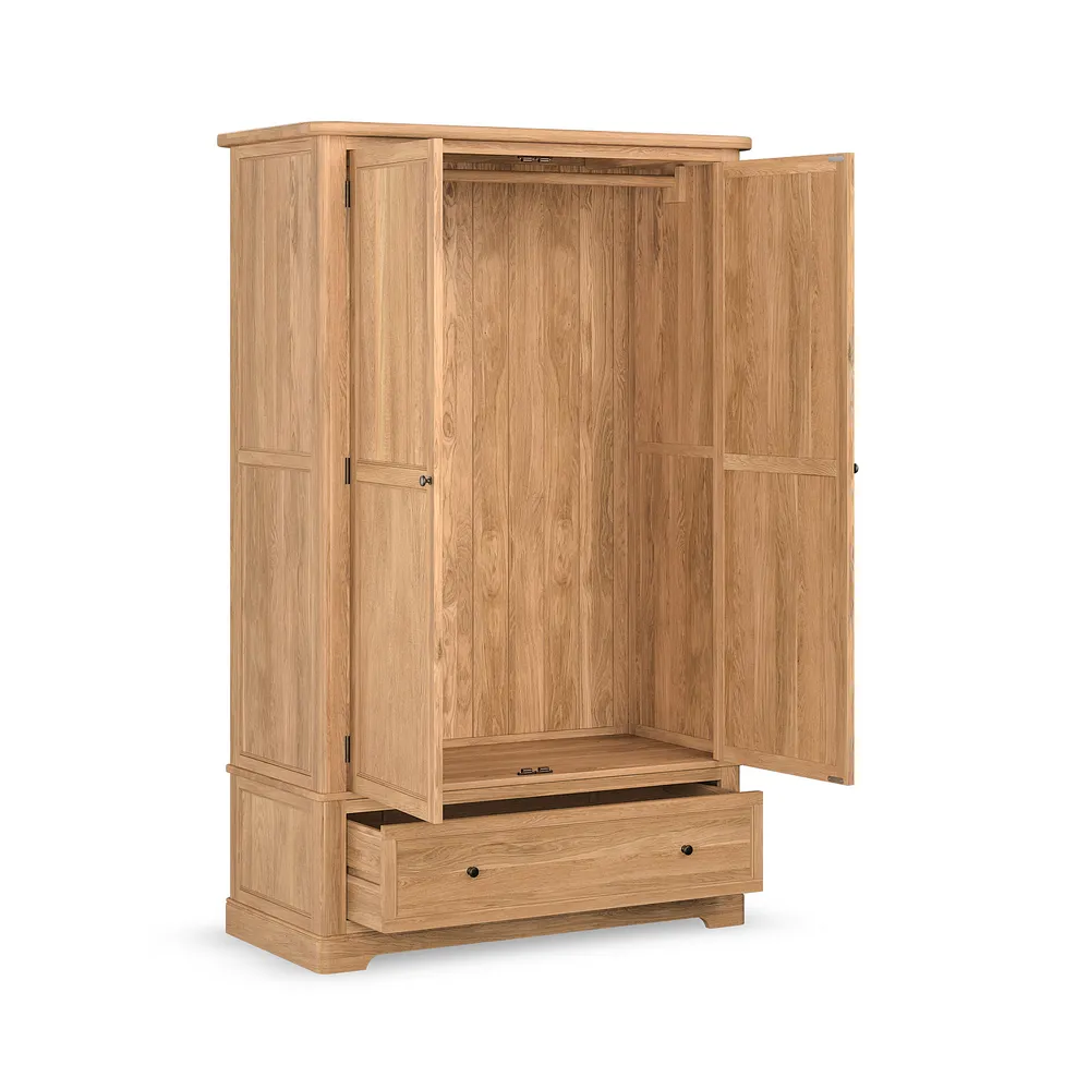 BRENNAN Double Wardrobe Natural Solid Oak - Image 4