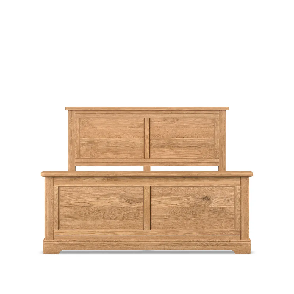BRENNAN King-size Bed Natural Solid Oak - Image 5