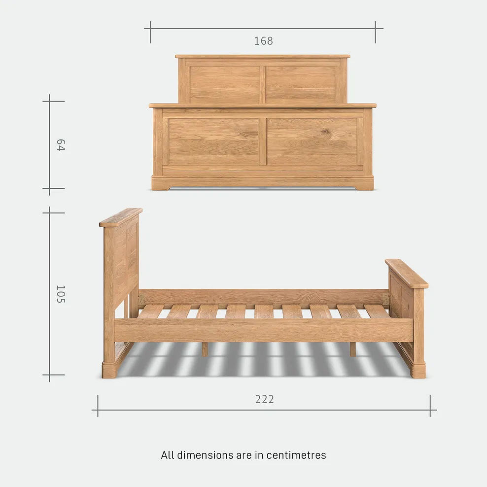 BRENNAN King-size Bed Natural Solid Oak - Image 11