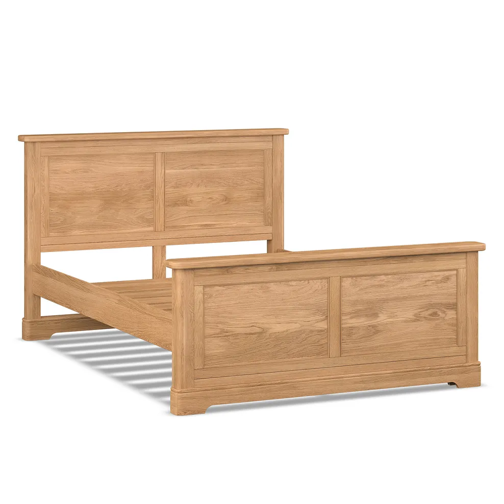 BRENNAN King-size Bed Natural Solid Oak - Image 4