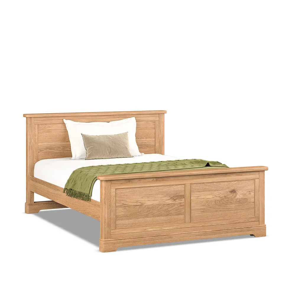 BRENNAN King-size Bed Natural Solid Oak - Image 2