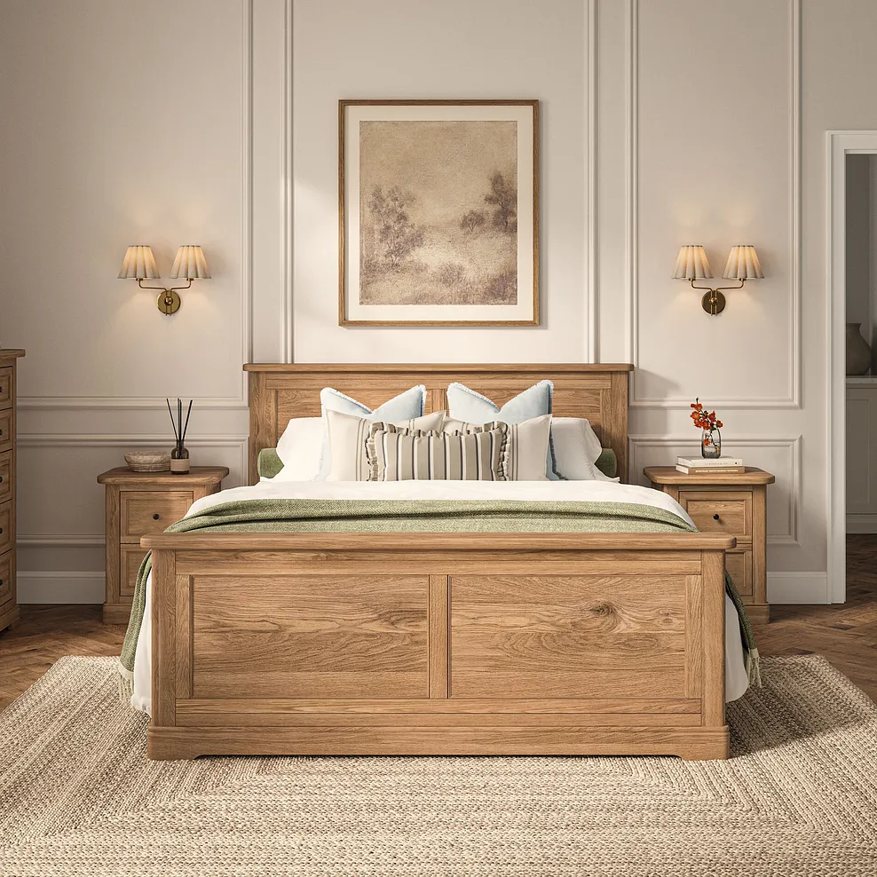 BRENNAN King-size Bed Natural Solid Oak - Image 3