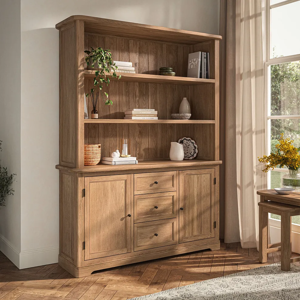 BRENNAN Large Dresser Natural Solid Oak