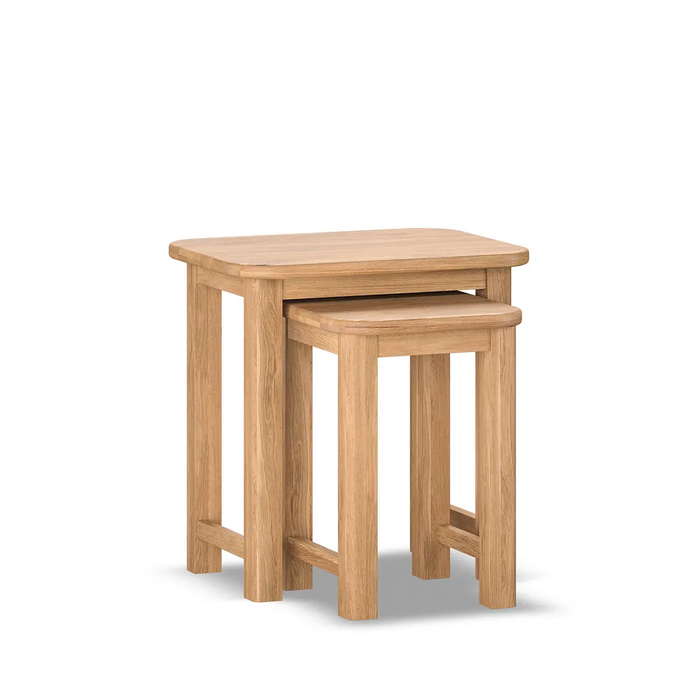 BRENNAN Nest of Tables Natural Solid Oak - Image 4