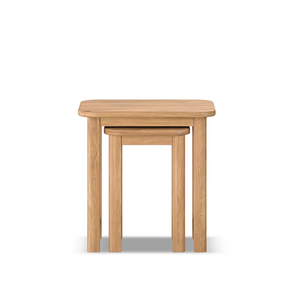 BRENNAN Nest of Tables Natural Solid Oak - Image 5