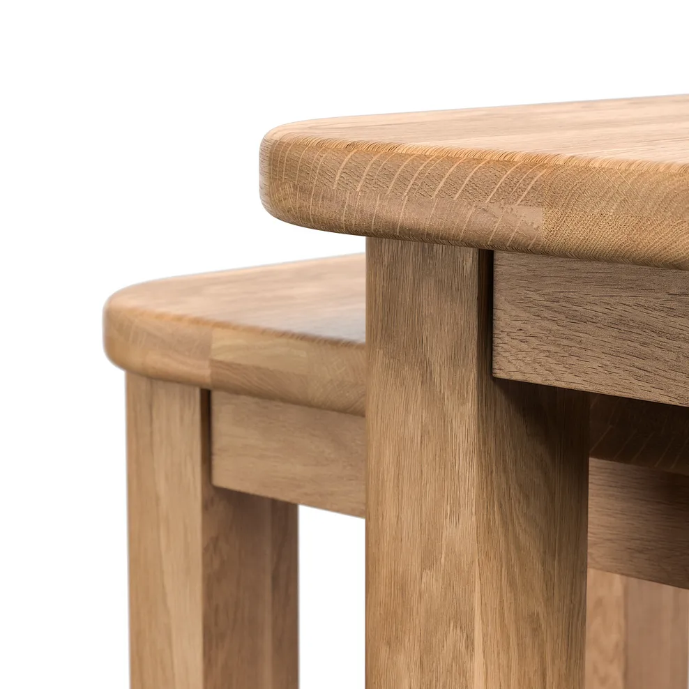 BRENNAN Nest of Tables Natural Solid Oak - Image 9