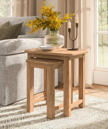 BRENNAN Nest of Tables Natural Solid Oak