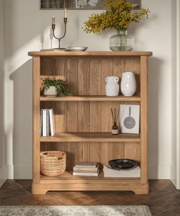 BRENNAN Small Bookcase Natural Solid Oak