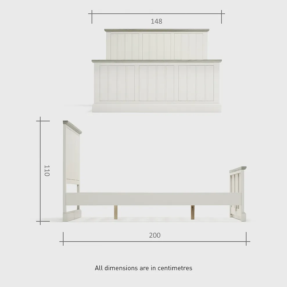 BROMPTON Double Bed Painted Acacia & Ash Top - Image 6