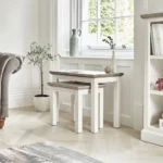 BROMPTON Nest of 2 Tables Painted Acacia & Ash Top