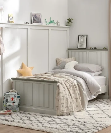 BROMPTON Single Bed Painted Acacia & Ash Top